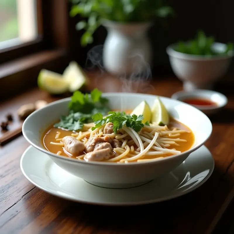Pho Ga Vietnamita con Fideos de Arroz y Jengibre: Receta Reconfortante y Baja en Calorías