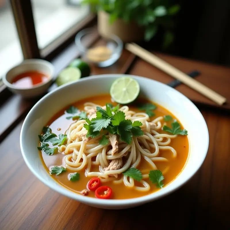 Pho Ga de Pollo y Jengibre: Sopa Vietnamita Ligeramente Picante y Aromática