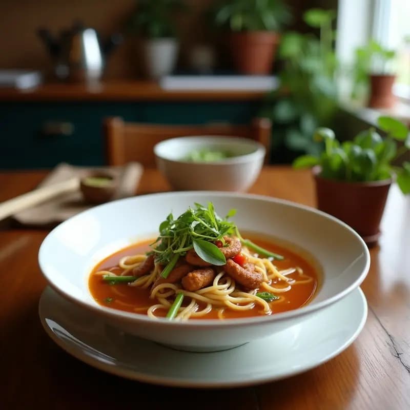 Pho Ga Vegano con Jackfruit: Sopa Vietnamita de Pollo Vegetal en Olla Express