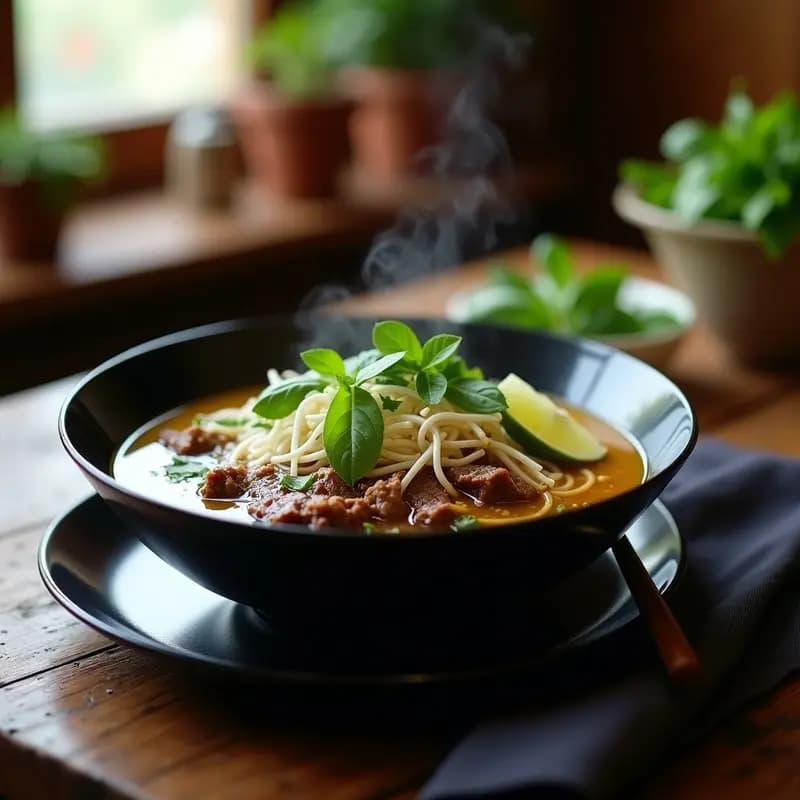 Pho Vietnamita de Ternera con Arroz Fideo: Receta Tradicional en Olla Lenta y Sin Gluten
