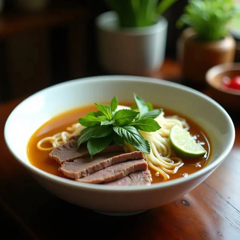 Pho de Ternera con Hierbas Vietnamitas: Sopa Reconfortante en Olla Express