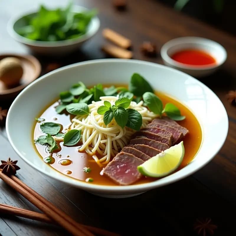 Pho de Ternera con Star Anise y Jengibre: Receta Vietnamita Reconfortante en 40 Minutos