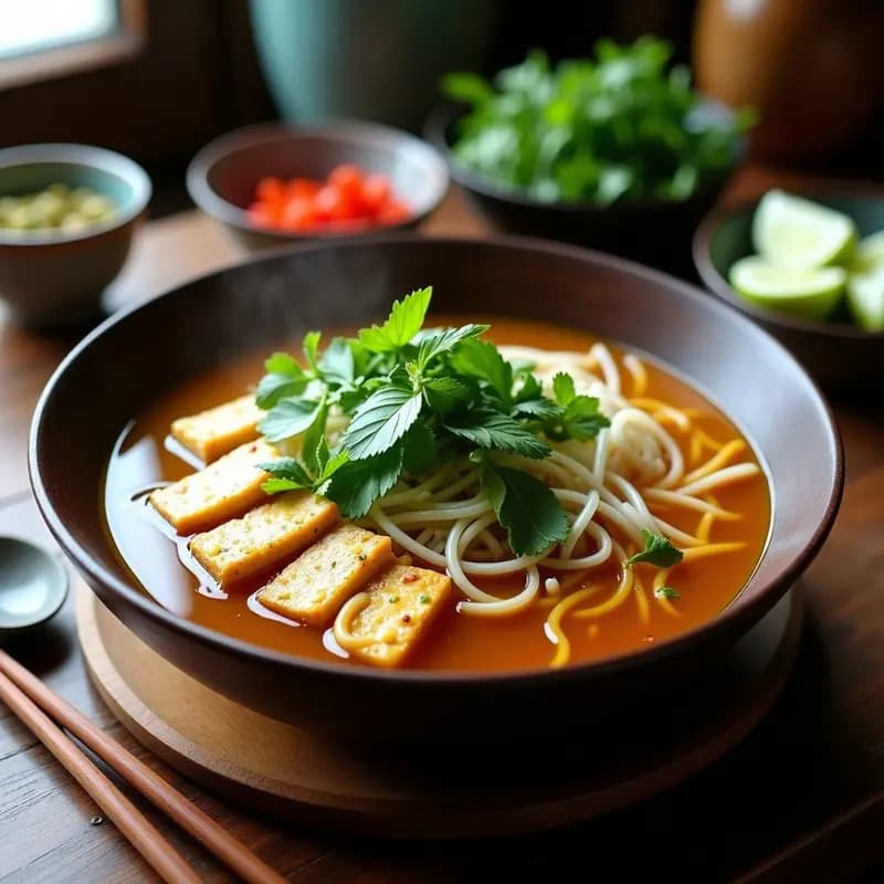 Pho de Tofu con Brotes de Soja y Hierbas Vietnamitas: Receta Vegana Alta en Proteína y Detox