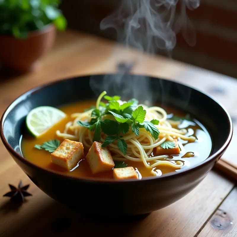Pho de Tofu y Hierbas Frescas: Receta Vietnamita Vegana y Reconfortante en Olla