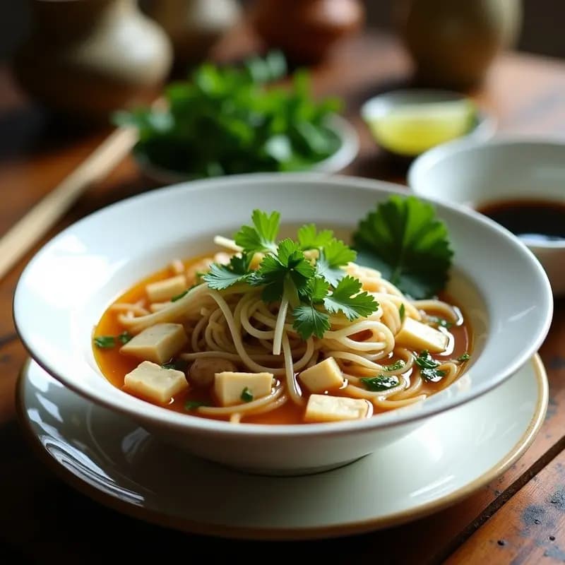 Pho de Tofu y Hongos Shimeji: Receta Vietnamita Vegana con Caldo Aromático Casero