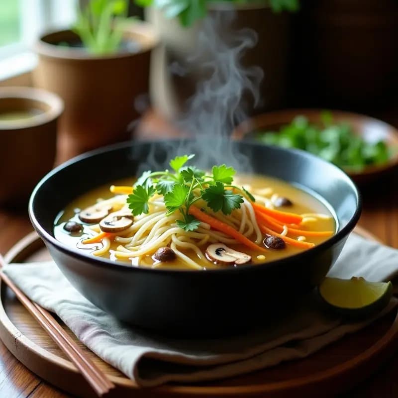 Phở Vegano con Hongos Shitake y Brotes de Soja: Sopa Vietnamita Reconfortante y Detox