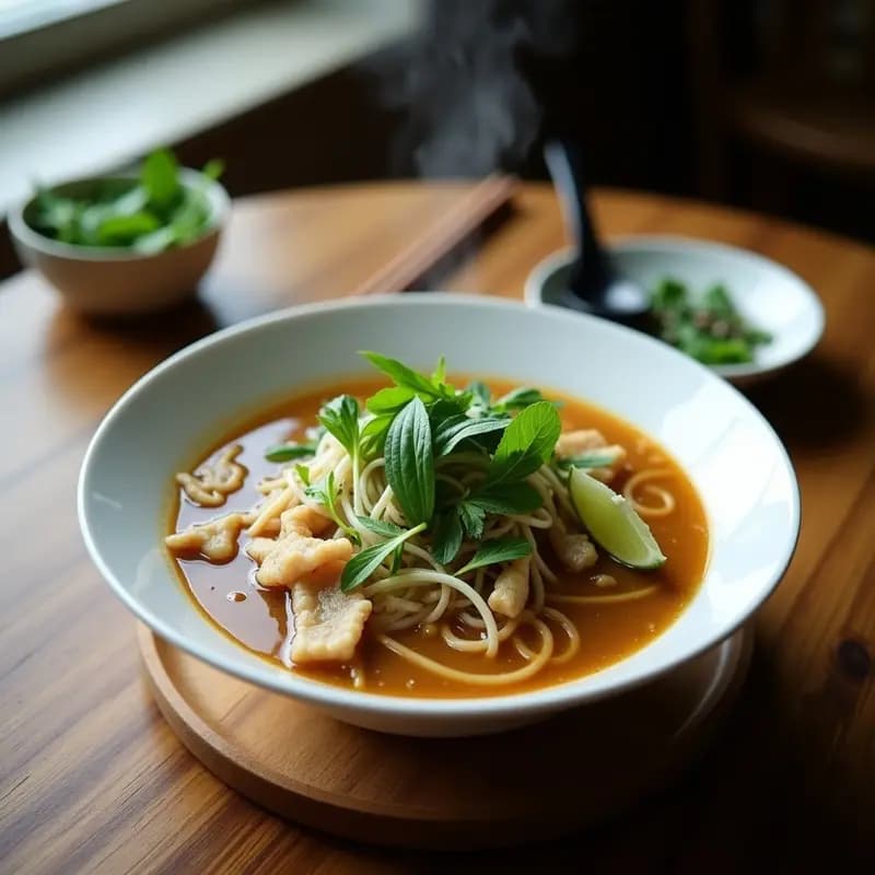 Pho Vegano con Seitán y Hierbas Frescas: Receta Vietnamita Reconfortante y Sin Gluten