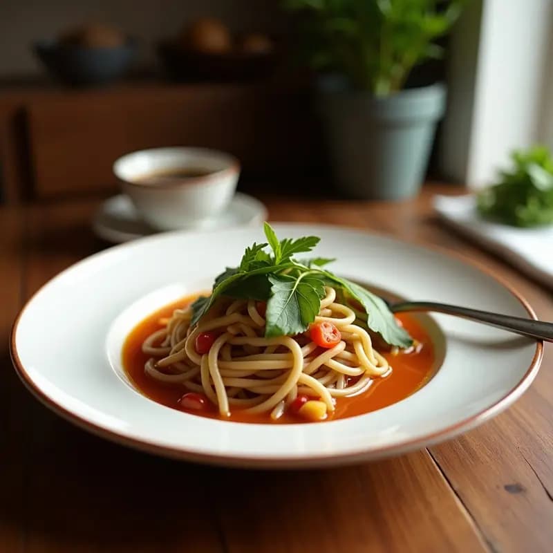 Pho Vegetariano con Seitán y Brotes de Soja: Sopa Vietnamita Reconfortante y Baja en Calorías