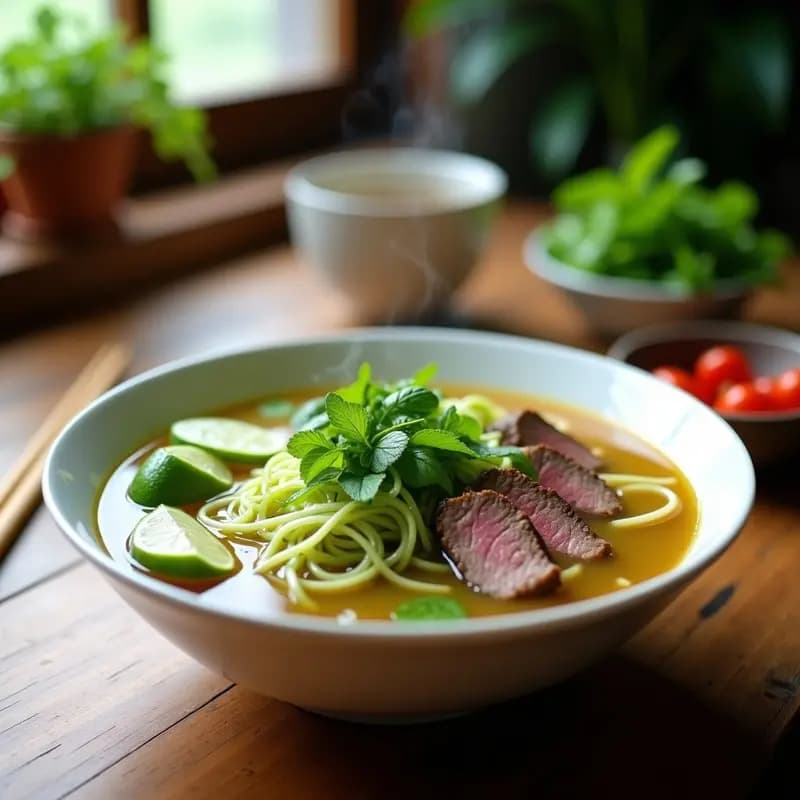 Pho Vietamita con Fideos de Calabacín: Receta Low Carb y Sin Gluten
