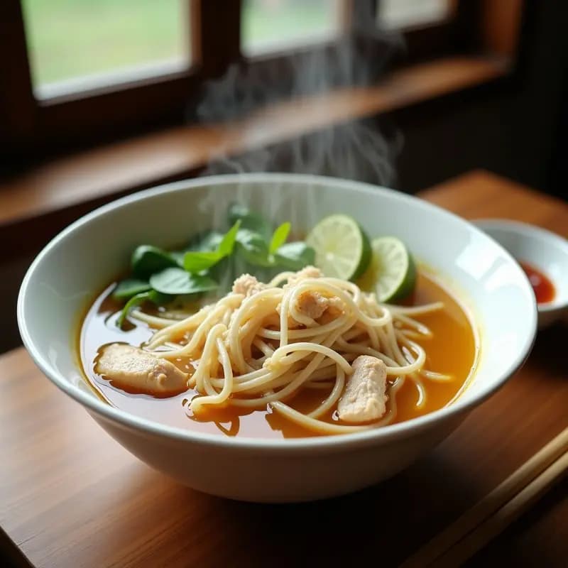 Pho Vietnamita de Pollo y Fideos de Arroz: Receta Tradicional en 1 Hora
