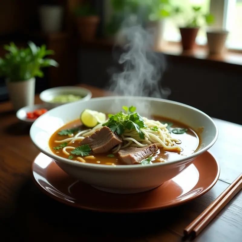 Pho Vietnamita de Ternera con Fideos de Arroz: Receta Auténtica en Olla Exprés