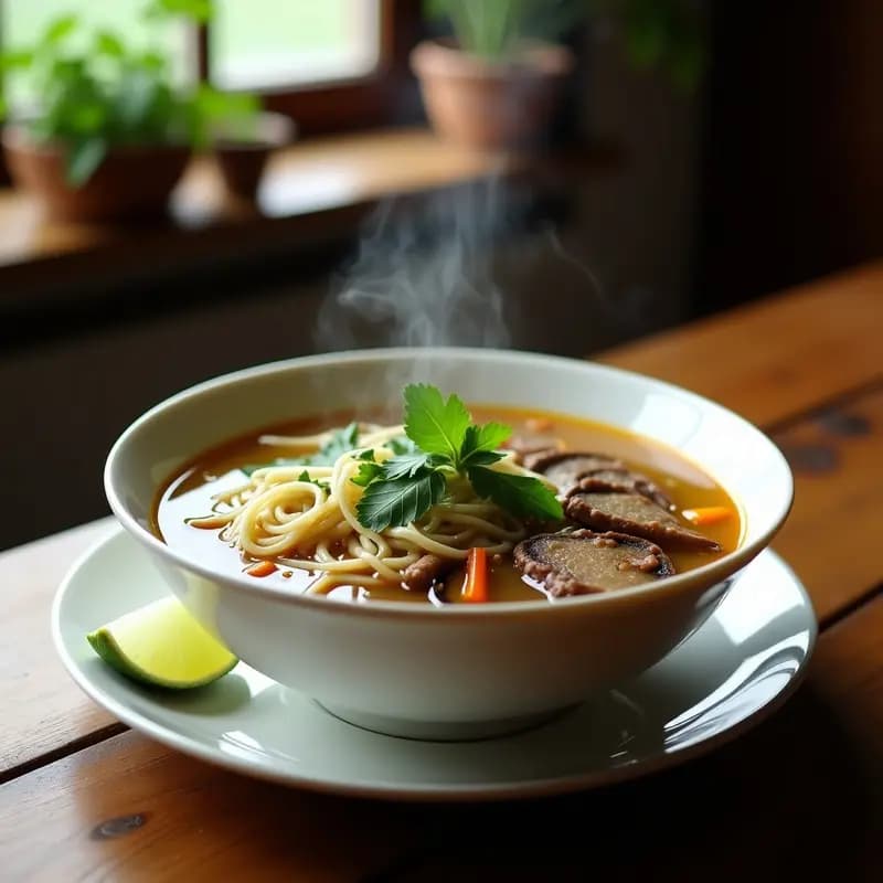 Pho Vietnamita de Ternera y Hongo Shiitake: Sopa Aromática y Reconfortante en 30 Minutos