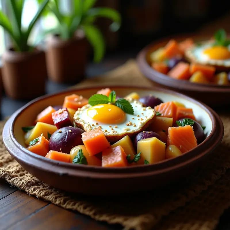 Photo Basel de Salmón y Patata: Receta Africana de Postre Salado Tradicional
