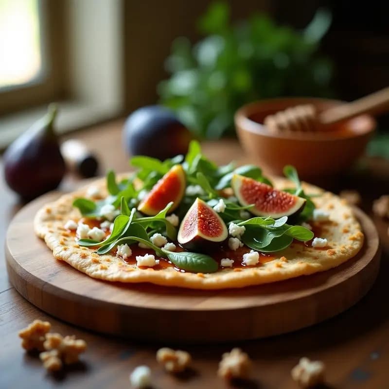Piadina de Espelta con Rúcula, Higos y Queso de Cabra: Aperitivo Italiano Sin Gluten