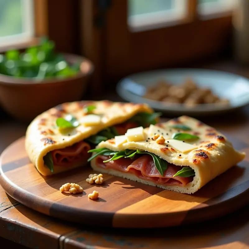 Piadina de Jamón Crudo y Rúcula con Salsa de Higos: Receta Italiana para Llevar