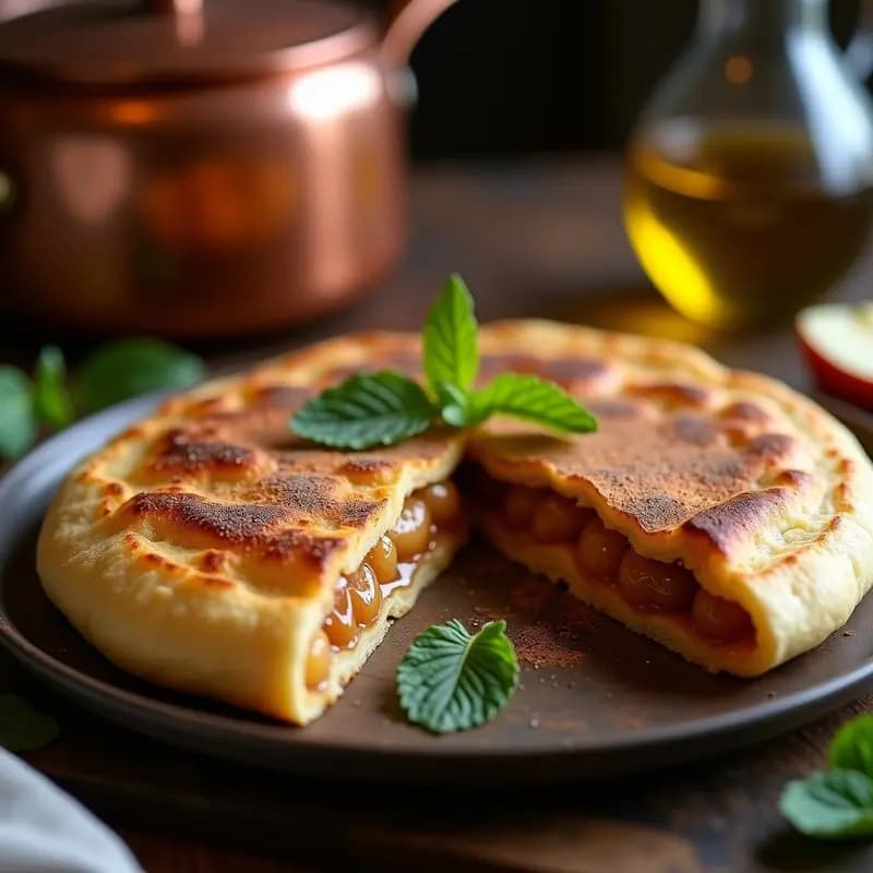 Piadina Romana Rellena de Strudel de Manzana: Postre Italiano Crujiente en 20 Minutos