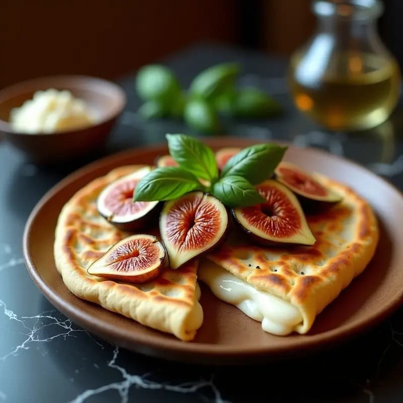Piadina Italiana Rellena de Stracciatella y Higos Caramelizados: Receta Dulce-Salada en 10 Minutos