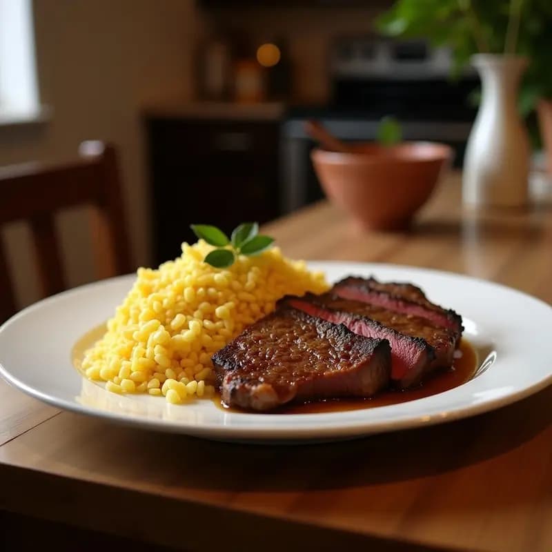 Picanha Brasileña con Farofa de Yuca: Receta de Carne Asada con Acompañamiento Crujiente