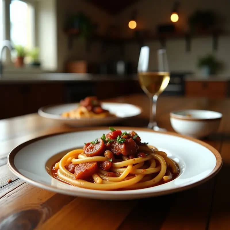 Pici al Ragú de Conejo y Aceitunas Negras: Receta Toscana Auténtica y Casera