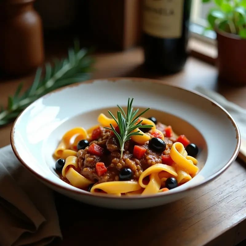Pici al Ragú de Hongos Portobello: Receta Toscana Sin Carne y Alta en Umami
