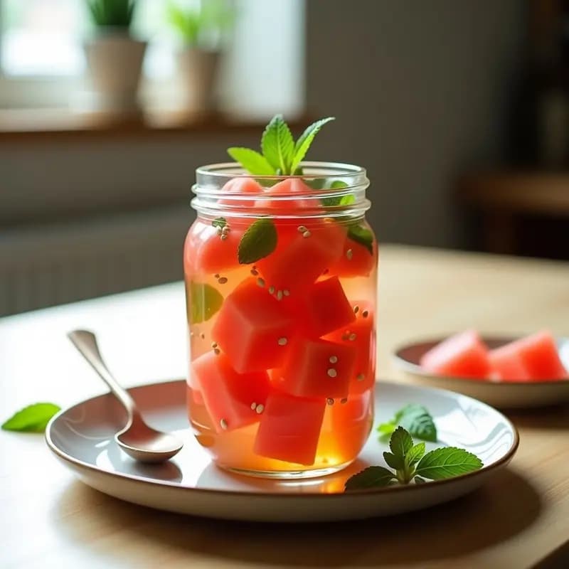 Pickles de Sandía y Menta con Vinagre de Arroz: Entrante Japonés Refrescante y Sin Azúcar