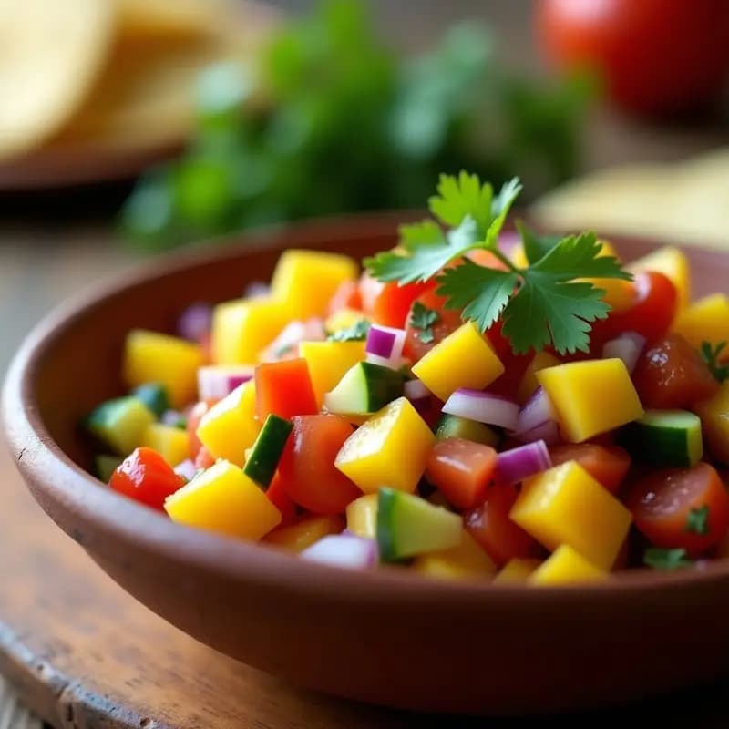 Pico de Gallo con Mango y Pepino: Salsa Mexicana Fresca y Sin Azúcar para Tacos