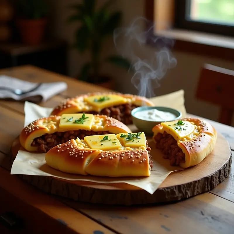 Pide de Carne Picada y Queso Halloumi: Receta Turca para Compartir en el Horno