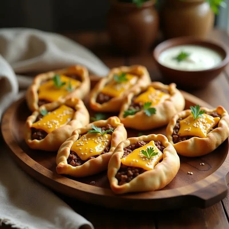 Pide de Carnes variadas y Queso Kaşar: Receta Turca al Horno con Masa de Yogur y Semillas de Sésamo