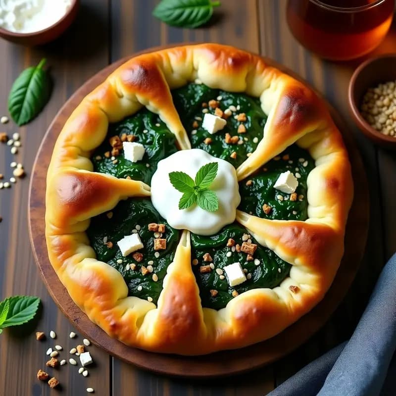 Pide de Espinacas y Feta con Masa de Coliflor: Receta Turca Keto y Sin Harina