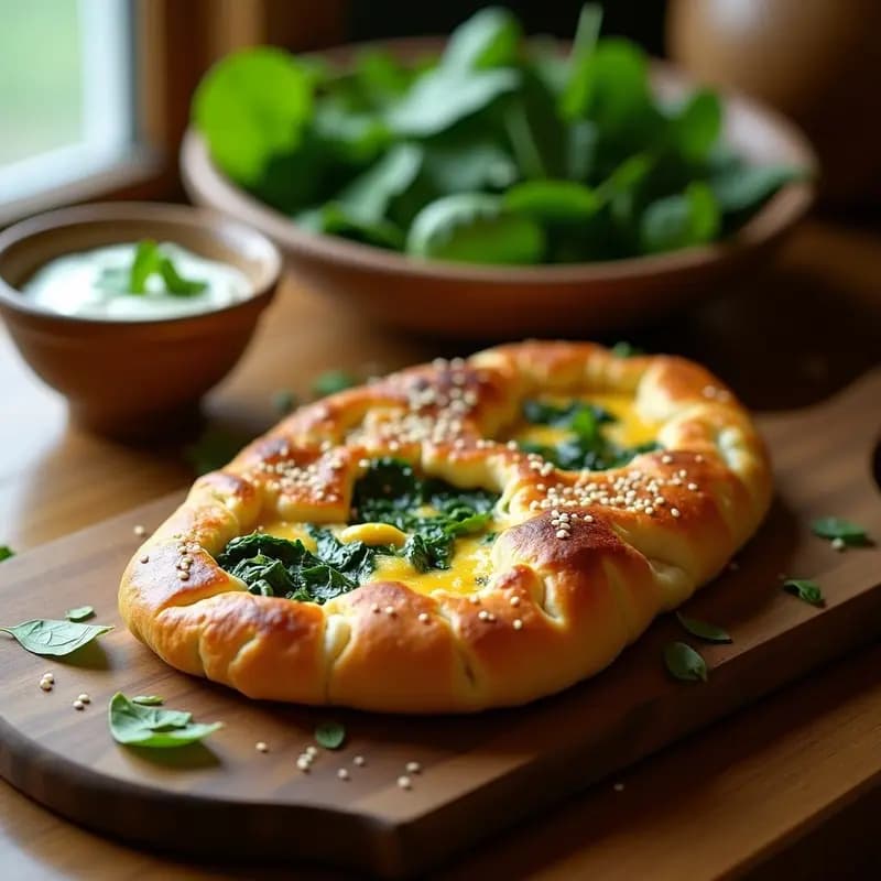 Pide Turco de Espinacas y Queso Halloumi: Receta Tradition con Toque Vegetariano