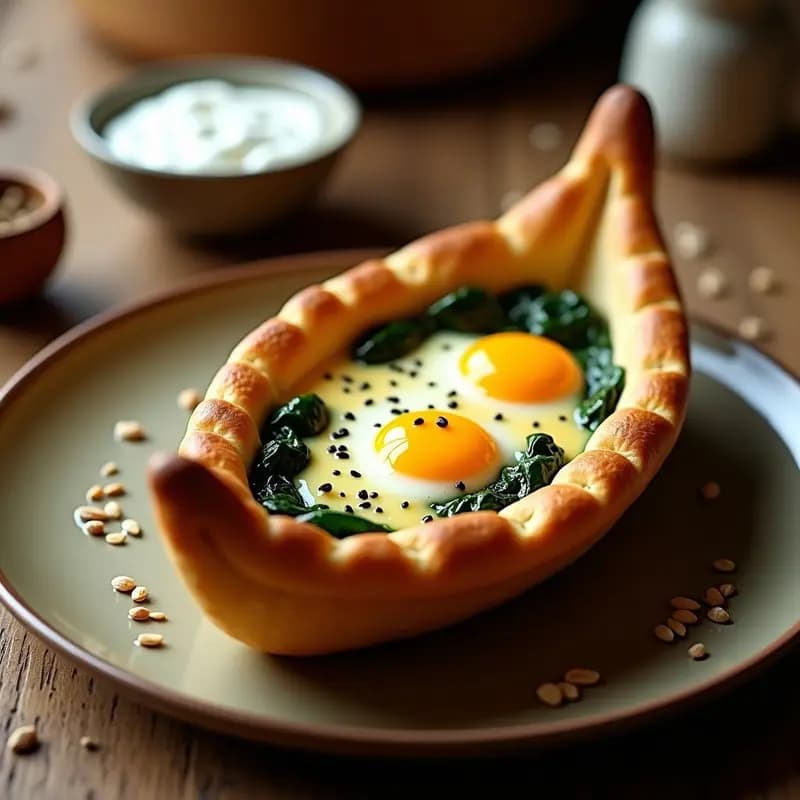 Pide de Queso Kaşar y Espinacas: Receta Turca en Airfryer con Huevo de Codorniz