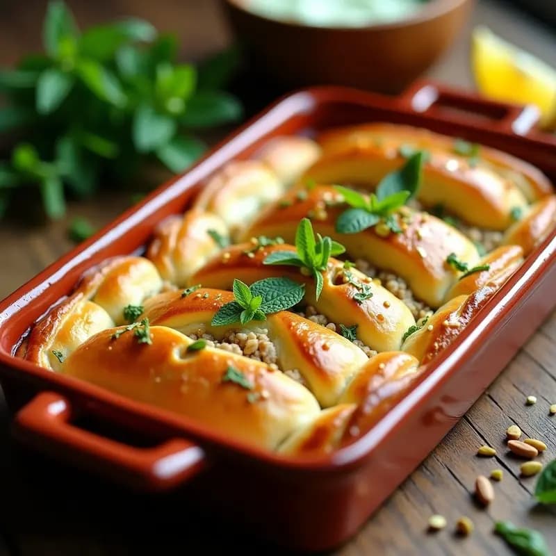 Pidinga de Cordero y Yogaurt con Salsa de Menta: Receta Turca Tradicional en Horno