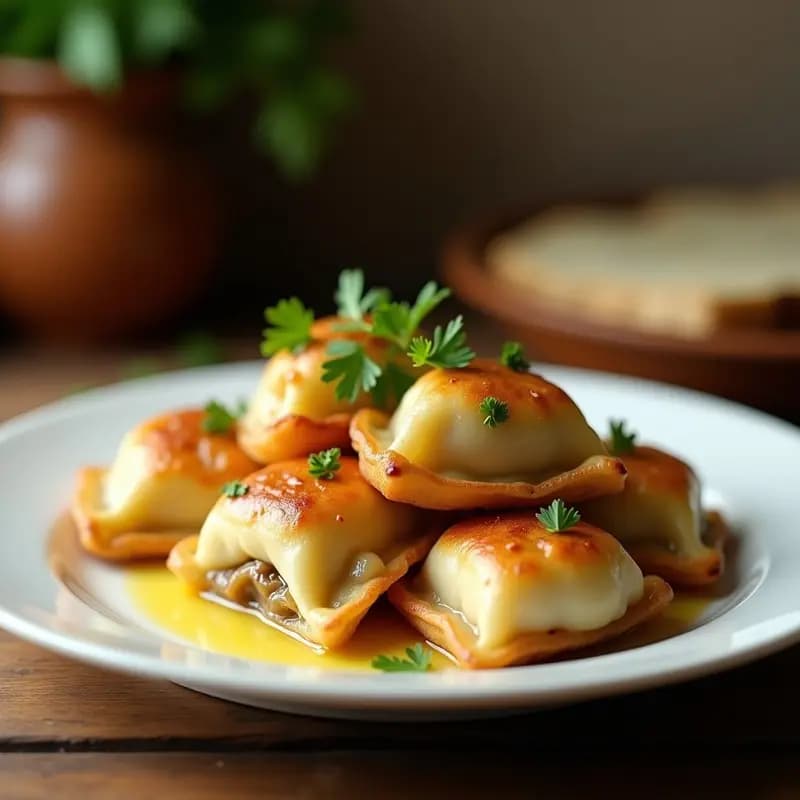Pierogi Polacos Rellenos de Champiñones y Cebolla Caramelizada: Receta en Airfryer Sin Fritura
