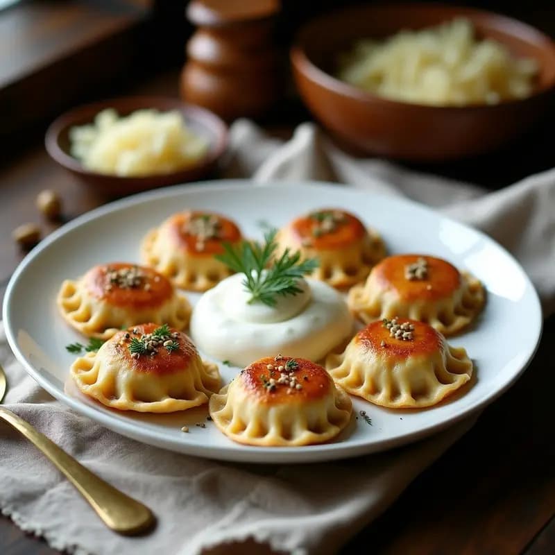 Pierogi de Champiñones y Repollo Fermentado: Receta Polaca Sin Gluten y Keto