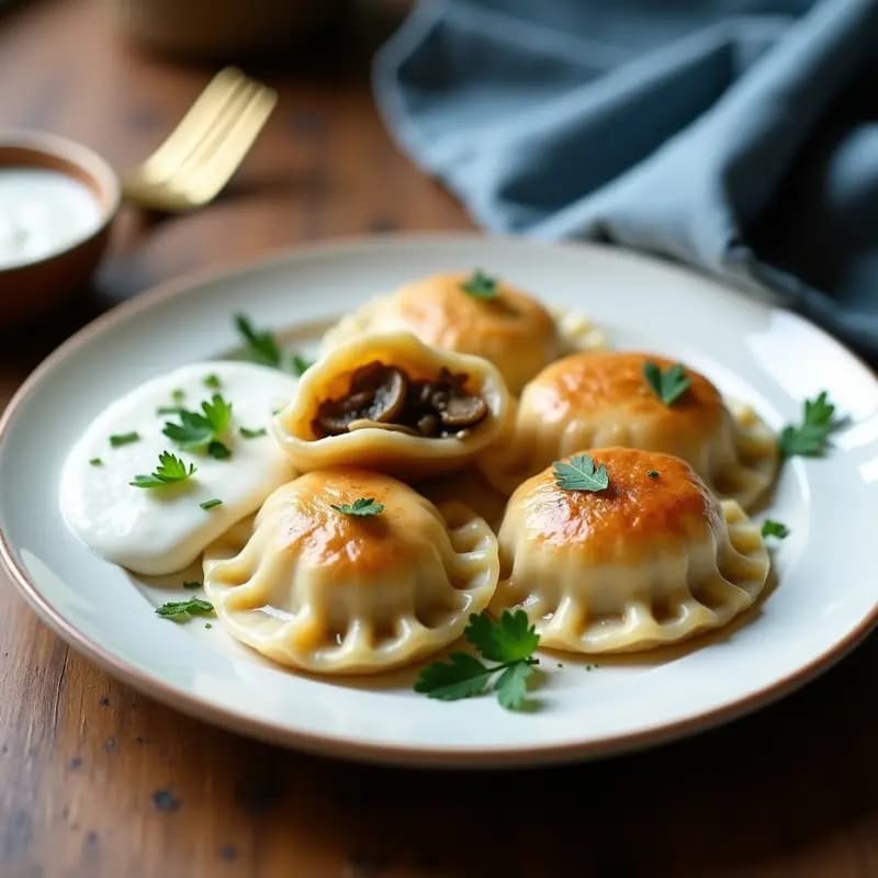 Pierogi Polaco de Col Fermentada y Champiñones: Receta Tradicional en Olla a Presión