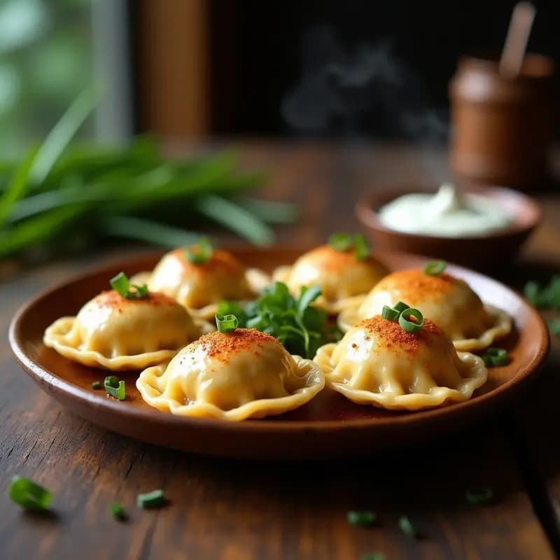 Pierogi Polacos de Puré de Coliflor y Champiñones: Receta Vegana en Airfryer con Toque Ahumado