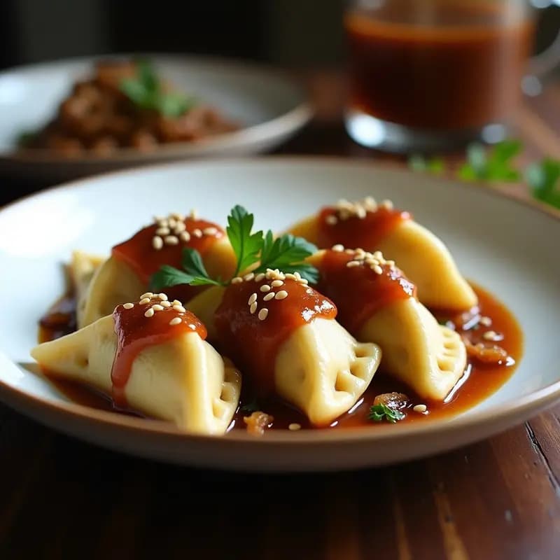 Pierogi de Espinacas y Tofu: Receta Polaca Vegana con Salsa de Cebolla Caramelizada