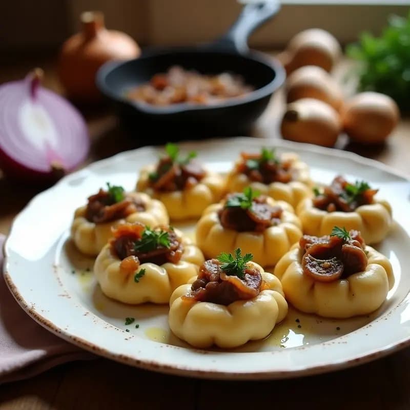 Pierogi de Hongos Silvestres y Cebolla Caramelizada: Receta Polaca Vegana en Thermomix
