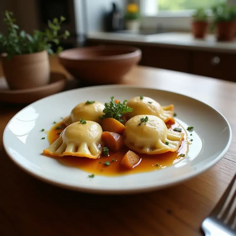 Pierogi de Patata y Cebolla Caramelizada con Topping de Cebollino: Receta Polaca en Thermomix