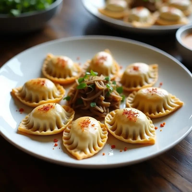 Pierogi Polacos Rellenos de Chucrut y Champiñones: Receta Confortante en Airfryer sin Mantequilla
