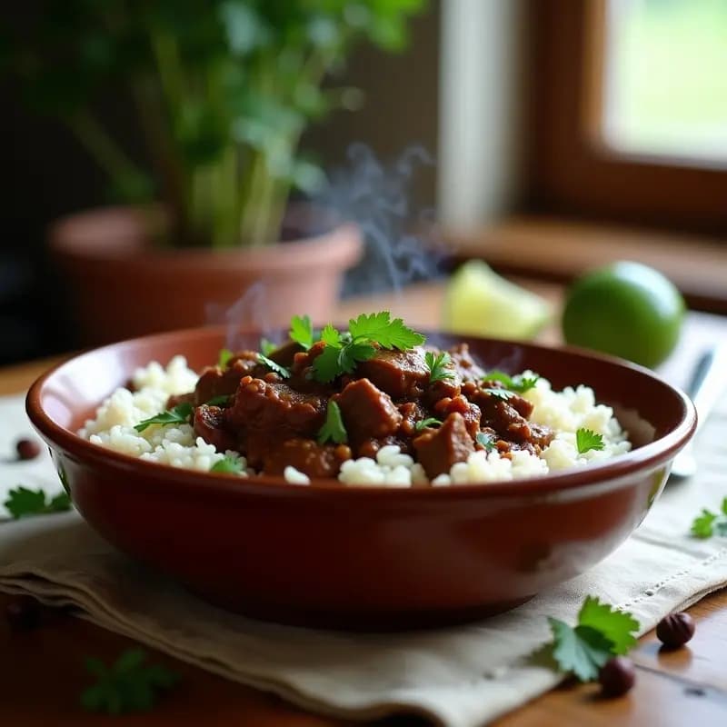 Pimienta de Jamaica con Res y Arroz Basmati: Receta Caribeña Picante en Olla Lenta