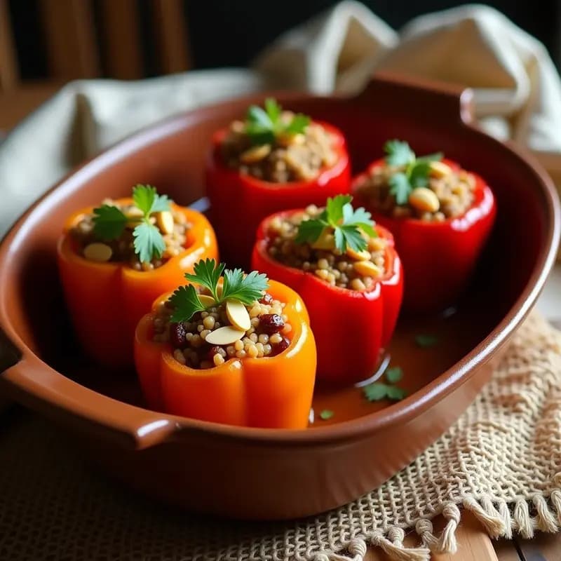 Pimienta Rellena de Arroz Basmati y Carne de Cordero: Receta Marroquí con Toque de Especias