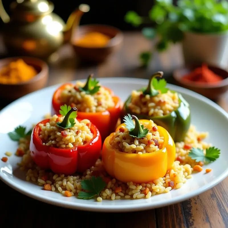 Pimienta Rellena de Arroz Basmati y Pasas: Receta Iraní Vegana y Speciada