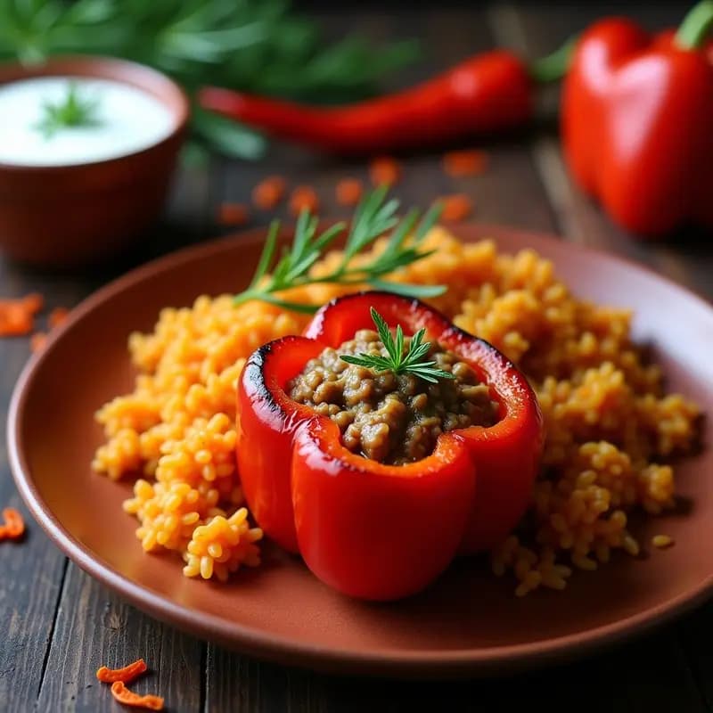 Pimienta Rellena de Arroz y Carne Picada: Receta Húngara con Toque de Paprika
