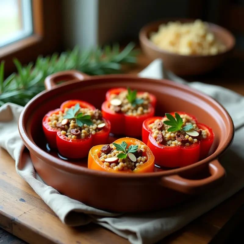 Pimienta Rellena de Arroz Basmati y Carne Picada: Receta Balcánica al Horno sin Lactosa
