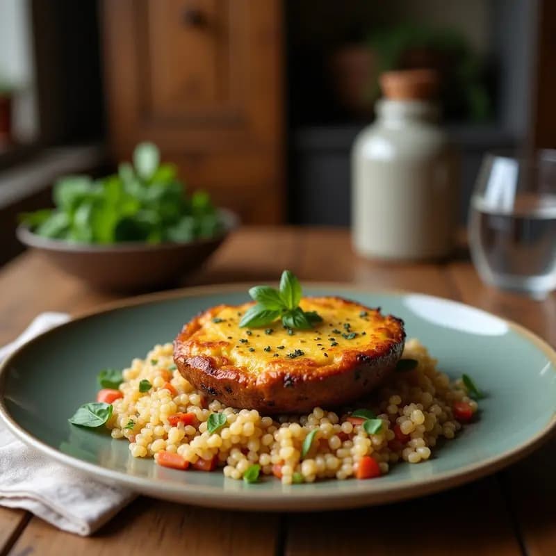 Pimienta Rellena de Quinoa y Champiñones Portobello: Receta energetica Sin carne