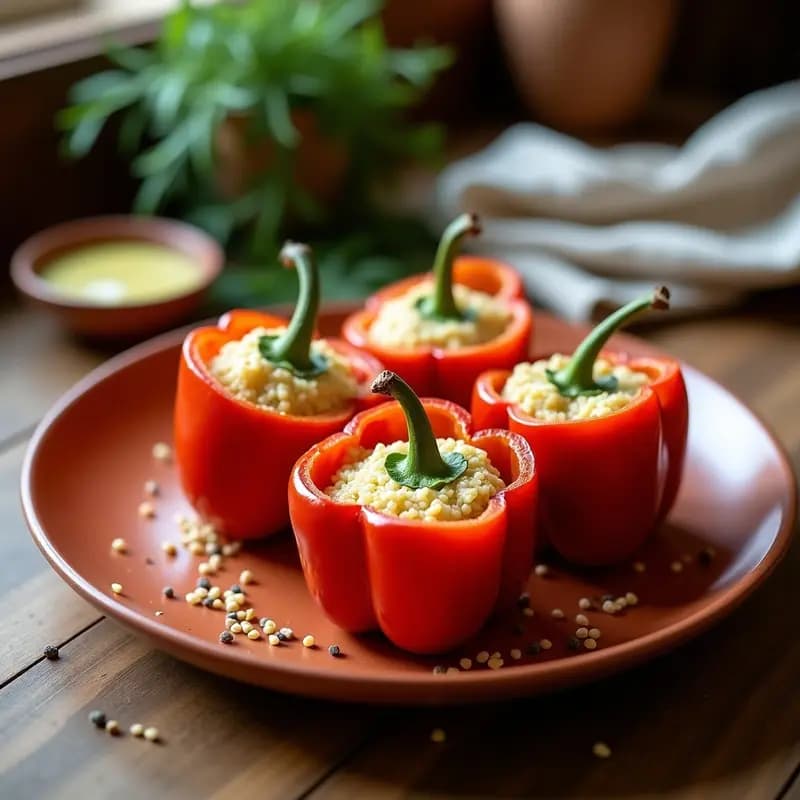 Pimienta Rellena de Quinoa y Queso de Cabra: Receta Húngara Sin Carne