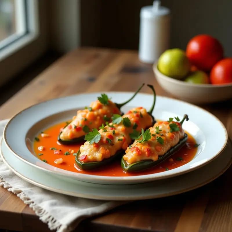 Pimientos Asados Rellenos de Bacalao y Pasas: Entrante Murciano Dulce-Salado
