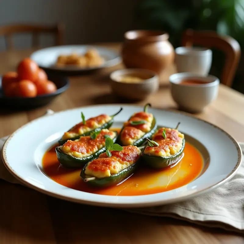 Pimientos Asados Rellenos de Morcilla y Cebolla: Tapa de Autor con Toque Dulce
