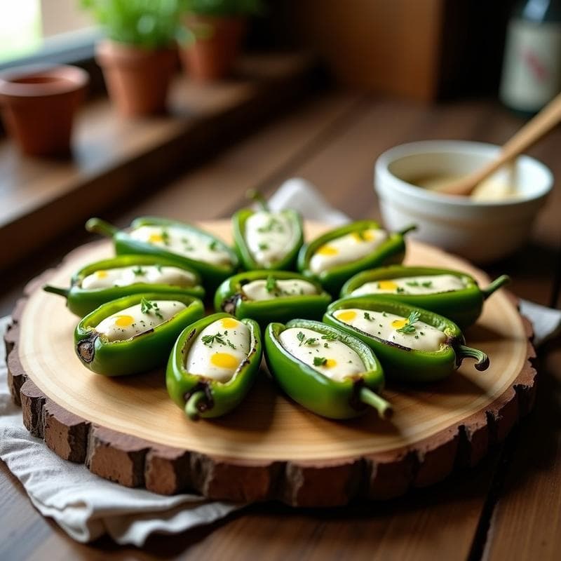 Pimientas del Padrón Rellenas de Brandada de Bacalao Vegana: Aperitivo Español en Thermomix